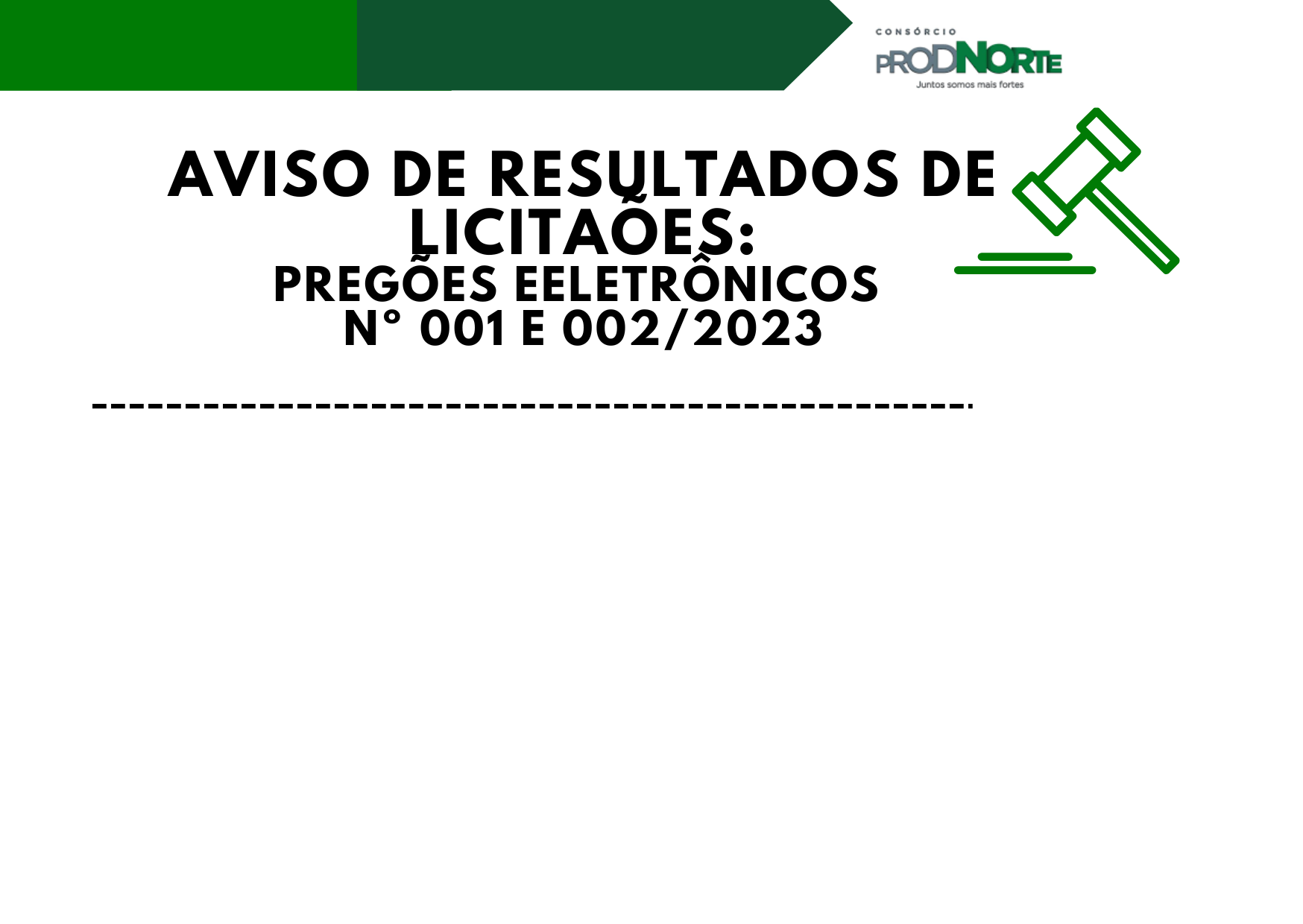 AVISO DE RESULTADO DE LICITAÇÕES