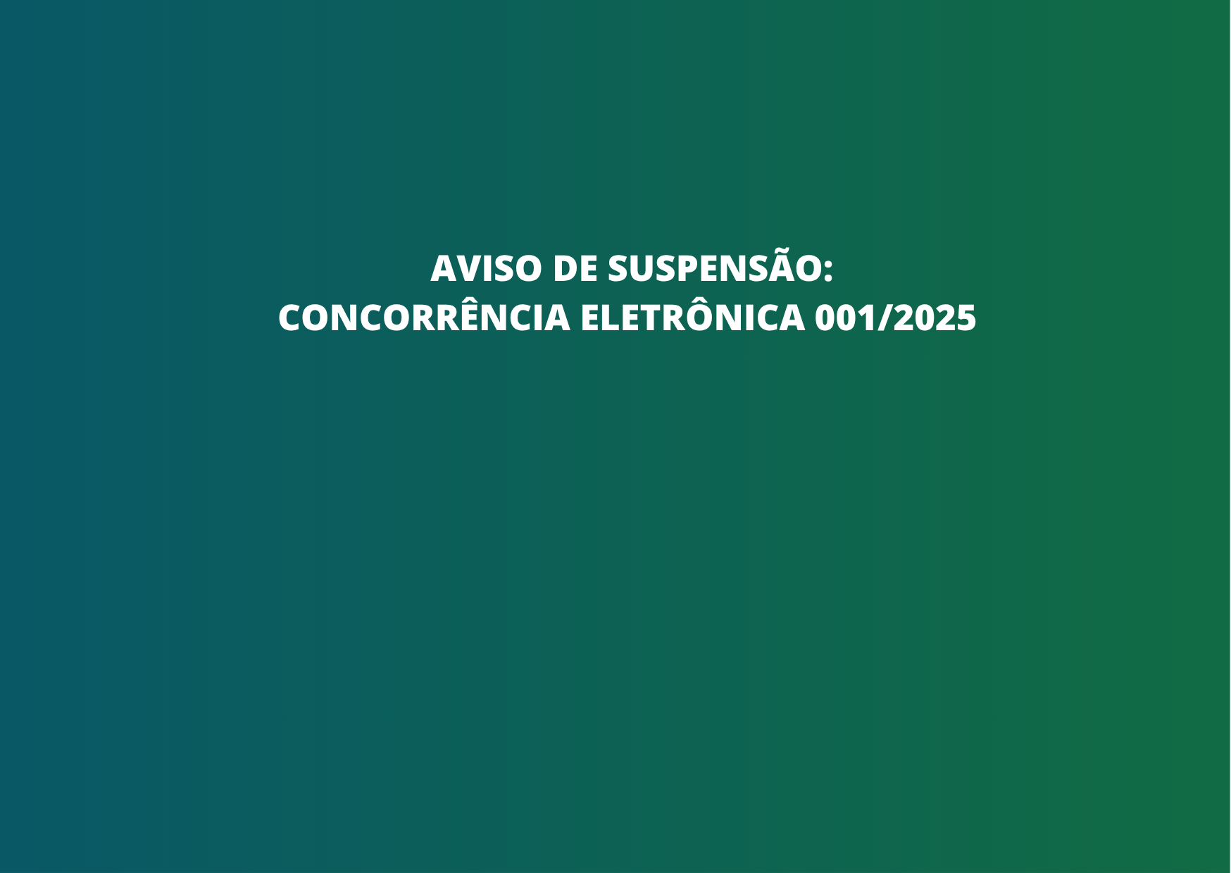 AVISO DE SUSPENSÃO