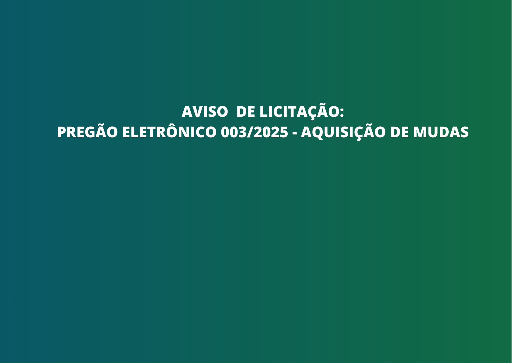 AVISO DE LICITAÇÃO