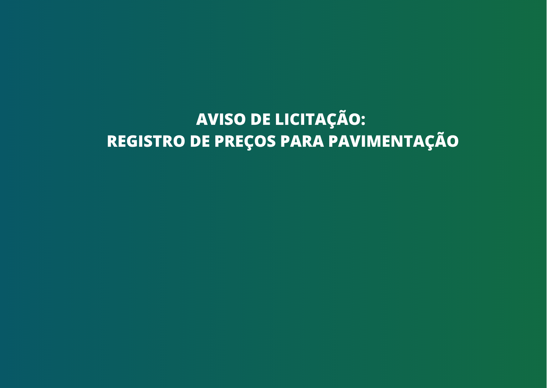 AVISO DE LICITAÇÃO